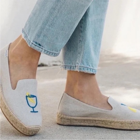 NEW Soludos Limoncello Espadrilles Flats Slip On Lemon Cocktail US 7.5 NWOB - Picture 1 of 9